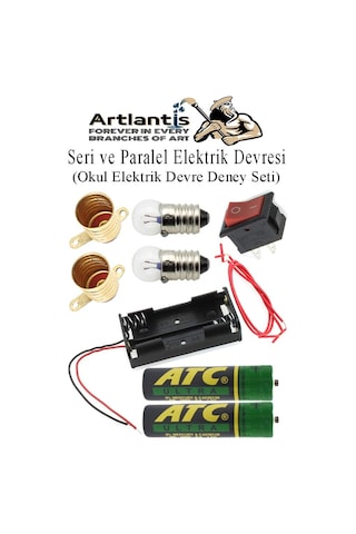 Seri Ve Paralel Basit Elektrik Devresi 1 Paket Deney Seti Sarı Mini Duy 2 Adet Mini Ampul 2 Adet Anahtar İş Eğitimi Seti