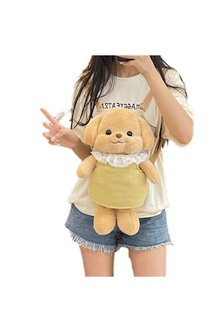 Kaniş Peluş Oyuncak Sırt Çantası Bayan Omuz Çantası Haki - Kahverengi