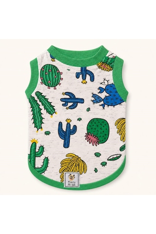 Miniş Cactus Mood Küçük Irk Köpek Esnek Penye T-shirt-21574