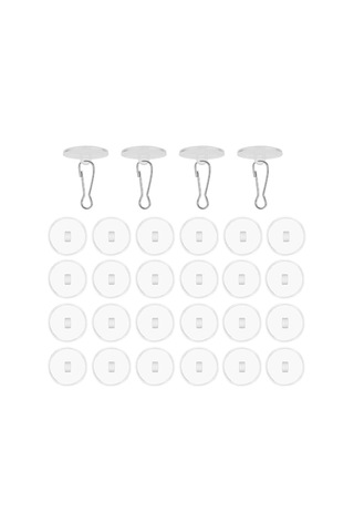 20'li Paket Şeffaf Yapışkanlı Tavan Kancaları, Delme Gerektirmez, Bayrak Direği Klipsli Tavan Montaj Kancaları, Yatak Odası, Banyo Ve Dekoratif Kancalar İçin Çok Renkli