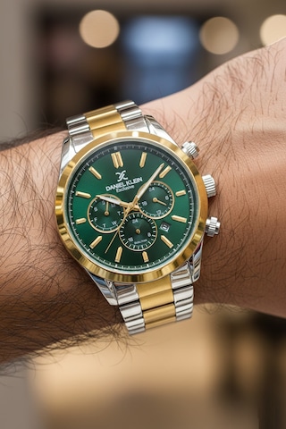 Daniel Klein 8682308439880 Yeşil Special Edition Çelik Kordonlu Sevgili Çift Kol Saatleri Gold - Gümüş