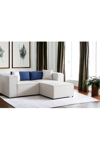 Nova 3 Modül Modüler L Köşe Koltuk Takımı Beyaz