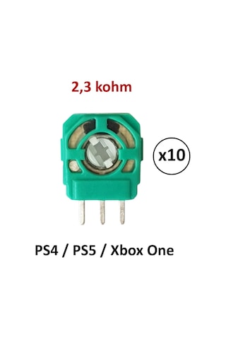10 Adet Ps4 Ps5 Xbox One 2.3k Mikro Direnç Potans Switch Yeşil Renkli
