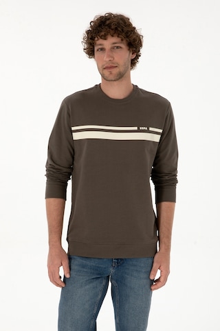 U.S. Polo Assn. Erkek Regular Fit Bisiklet Yaka Vizon İnce Sweatshirt 50313801-VR052