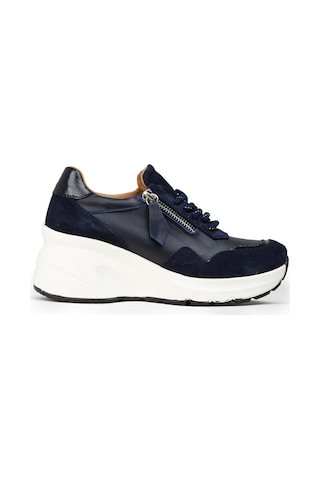 Deery Kadın Hakiki Süet Lacivert Dolgu Topuk Sneaker - M9147zlcvc01