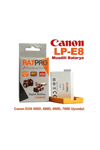 Canon Eos 550D 600D 650D 700D için Lp-E8 Batarya Pil Lpe8