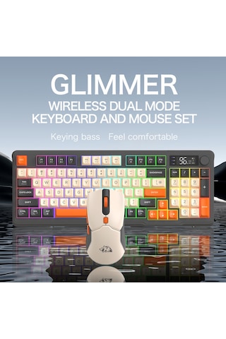 T96 2.4g Bt5.0 Çift Bağlantılı Tft Led Ekranlı Reinbow Gaming Oyuncu Klavye Mouse Set Diğer