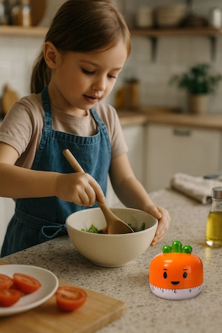 Havuç Model Mekanik Mutfak Zamanlayıcı Timer Çocuklar İçin Thr385