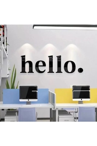 Durukar 100x35 Cm Dev Boy "hello." Yazılı Kırılmaz Pleksi Ayna - Premium Ofis Ve Villa Antre Dekoru Çok Renkli