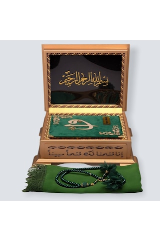 Gold Sandıklı Hafız Boy Kur'An-I Kerim Seti Set(Yeşil)