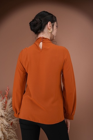 Elegance Bağlamalı Bluz Kahverengi