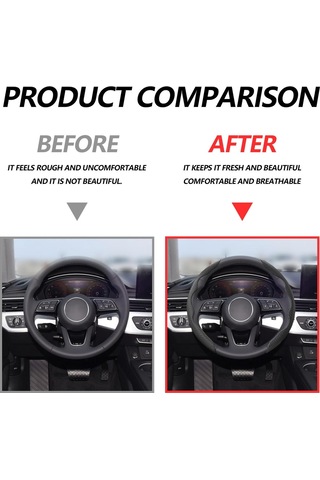 Yaleker Karbons Fiberli Evrensel Direksiyon Koruması - Kayma Engeli Bölümlü Tasarım, 2 Adet Siyah, Araç İç Döşeme Aksesuarı Siyah