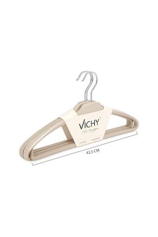 Vichy 5 Li Kaymaz Yüzeyli Askı 42,5 Cm Bej Renk Elbise & Gömlek Askısı Vch-7023 Açık Bej