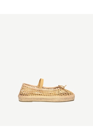 Yargıcı Rafya Örgülü Mary Jane Espadril 26ykay4034x 017 Bej