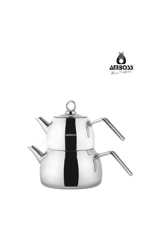Viventea 4 Parça Paslanmaz Çelik Büyük Boy Çaydanlık Gri