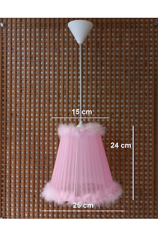 N-54 Pembe Organze Yatak Odası Çocuk Ve Bebek Odası Avize Pembe