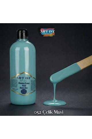Kendinden Vernikli Plus Vernikli Akrilik Boyalar - 052 Çelik Mavi Ahşap, Taş Tozu, Hobi, Dıy