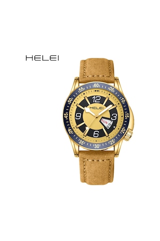 Heleıh 9005 Berkek Kuvars Saatleri Toprak Sarısı