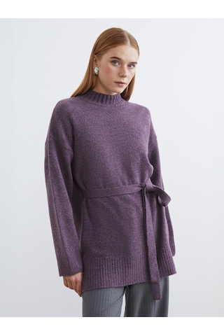 Lcw Modest Mor Yarım Balıkçı Yaka Oversize Kadın Triko Tunik Xl-2xl