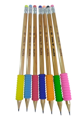 7 Adet Fatih Kurşun Kalem Taiga Natural Renkli Eva Grip Silgili