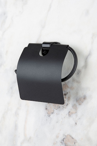 Multistore Mini Serisi Siyah Geniş Kapaklı Tuvalet Kağıtlığı Wc Kağıtlık Tuvalet Kağıdı Askısı Siyah