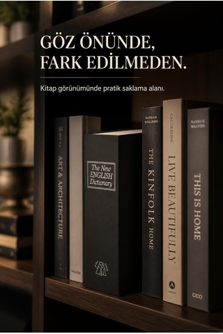 Lexroo Kitap Görünümlü Gizli Kasa, Anahtarlı Kilitli Saklama Kutusu