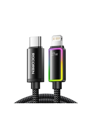 27w Type-c To Lightning Rgb Aydınlatmalı Örgülü Şarj Ve Data Kablosu 1 Metre Diğer