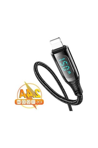Prestigegoods Led Ekran Usb Kablosu İphone 14 13 12 11 Pro Max Xs Xr X Uyumlu Hızlı Şarj Veri Transferi Aydınlatma Cihazı