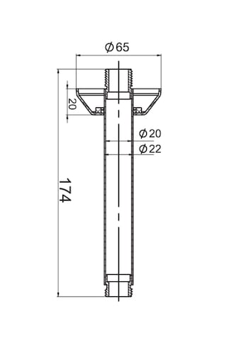 Nsk Tepe Duş Başlığı İçin Tavandan 17cm İniş Borusu - N289228202 Krom