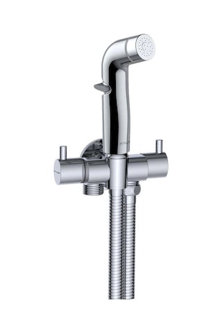 Fause Spiralli Taharetmatik Taharet El Duşu Askılı Çiftli Ara Musluk Set101-2 Krom