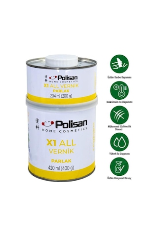X1 All Vernik -parlak -şeffaf -çift Bileşenli -0,600kg. -polisan X1 All Vernik -parlak -şeffaf -çift Bileşenli -0,600kg. -polisan