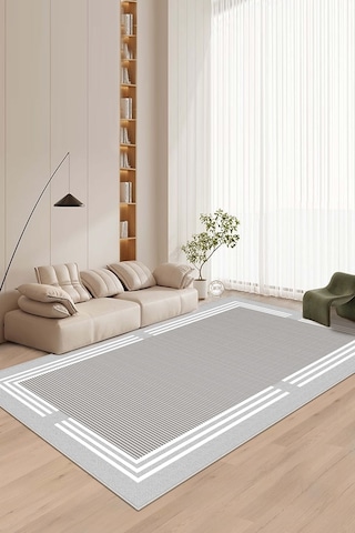 West Home Makinede Yıkanabilir Kaymaz Taban Leke Tutmaz Gri Modern Salon Halısı Mutfak Halısı Ve Yolluk Wh603 Grey