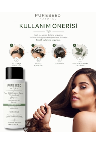 Pureseed Natural Saç Dökülmesine Karşı Güçlendirici Şampuan - Nazik Bakım - 340 Ml
