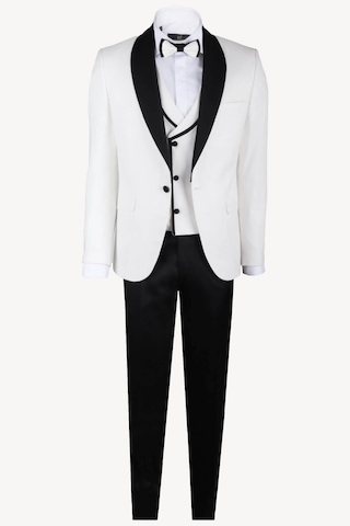Ysf Erkek Krem Slim Fit Yelekli Çıkma Şal Yaka Damatlık