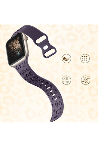 Apple Uyumlu Watch 38 40 41mm Leopar Desenli Yumuşak Silikon Kordon Seri 2 3 4 5 6 Se 7 8 9 10 42mm