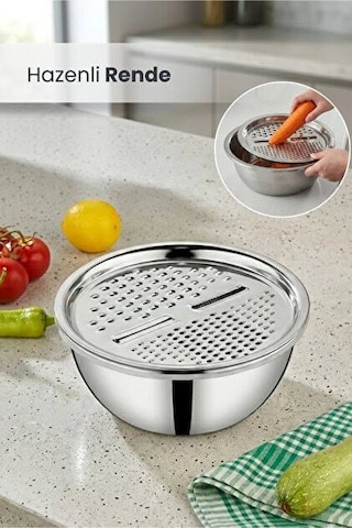 Wish Home 24 Cm Hazneli Paslanmaz Çelik Rende