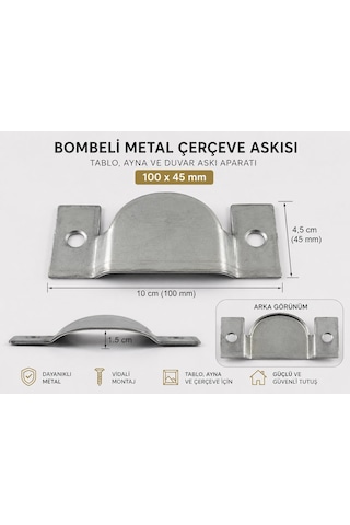 Bombeli Metal Çerçeve Askısı 100x45 Mm Vidalı Tablo, Ayna Ve Duvar Askı Aparatı 2 Adet Çoklu Renk Bombeli Metal Çerçeve Askısı 100x45 Mm Vidalı Tablo, Ayna Ve Duvar Askı Aparatı 2 Adet Çoklu Renk