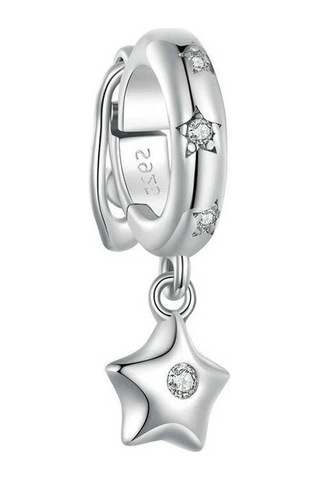 Fastbuy Gümüş Kaplama Platin Pentagram Spacer Boncuk, Renkli Uydurma Boncuklar Çok Renkli