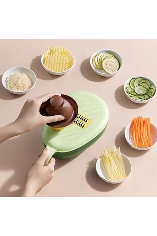 Altı-in-bir Çok Fonksiyonlu Mandolin Dilimleyici Patates İpek Rendesi Dilimleyici Sarı