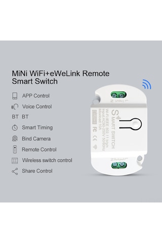 Padalink Akıllı Ev İki Yollu Wifi+bluetooth Kontrol Cihazı - Uygulama Ve Ses İle Kontrol Edilebilir, 2.4g Kablosuz, Beyaz 2200w Maksimum Yük