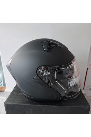 Çenesiz Kask Jk528-1 Mge Vizörlü Mat Siyah Xl