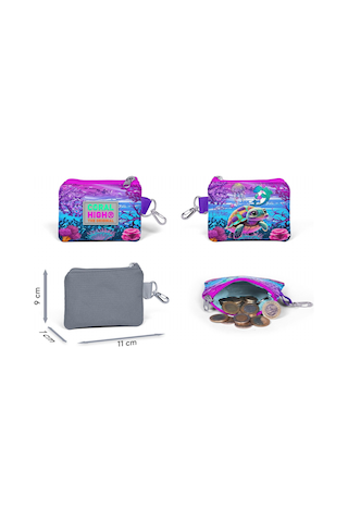 Coral High Pembe Mor Kaplumbağa Bozuk Para Çantası - Kız Çocuk