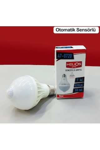 Led Ampul 7 W Beyaz Sensörlü Helios