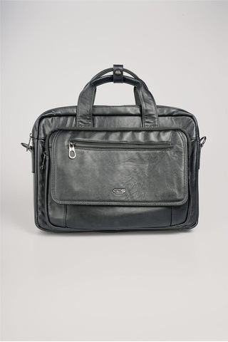 Ççs 71473 Hakiki Deri Evrak Çantası Siyah