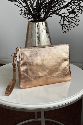 Hakiki Deri Kadın Clutch Çanta 9121 Sarı