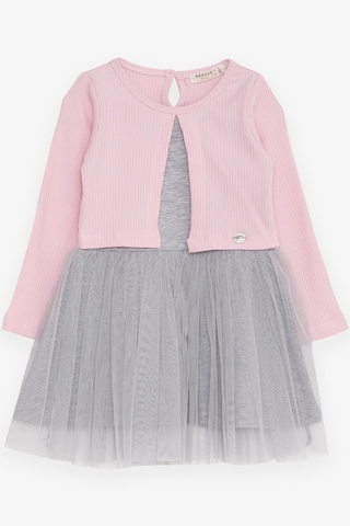 Breeze Kız Çocuk Uzun Kollu Elbise Tüllü 3-8 Yaş, Pembe