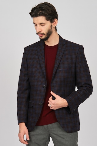 Lucas Erkek Ekoseli Spor Kesim Yün Ceket 2651001 Lacivert Lacivert(531445836) Lacivert