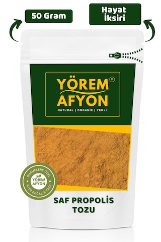 Yörem Afyon Usta Arıcıların Seçkisi Anadolu Yaylalarından Gelen Gizli Cevher Saf Propolis Tozu, Ekstraktı 50gr