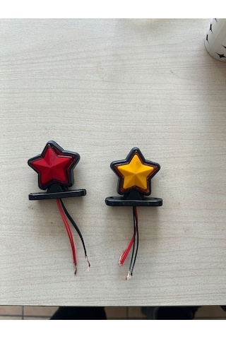 Drd Mini Yıldız Takoz Lamba Kırmızı - Sarı İkili Set