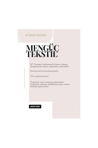 Merve 2 Parça Tek Kişilik Yatak Örtüsü Ekru